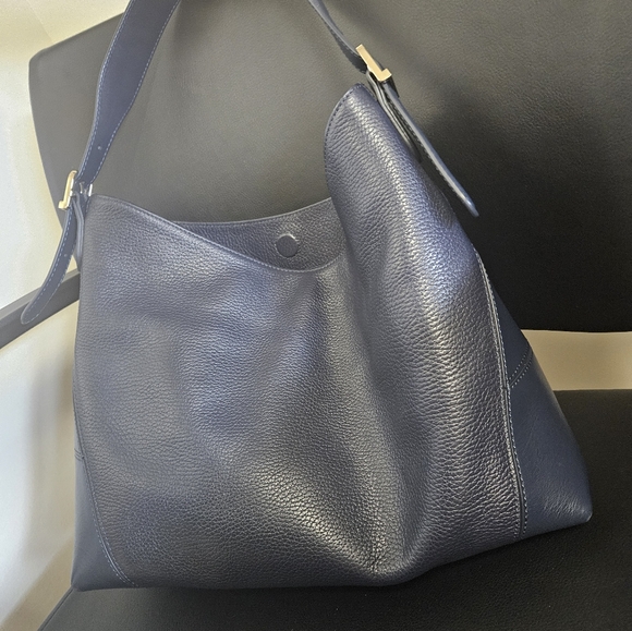 Aspinal of London Leather Shoulder Bag Navy LIKE NEW W/ DUSTBAG - Picture 7 of 14